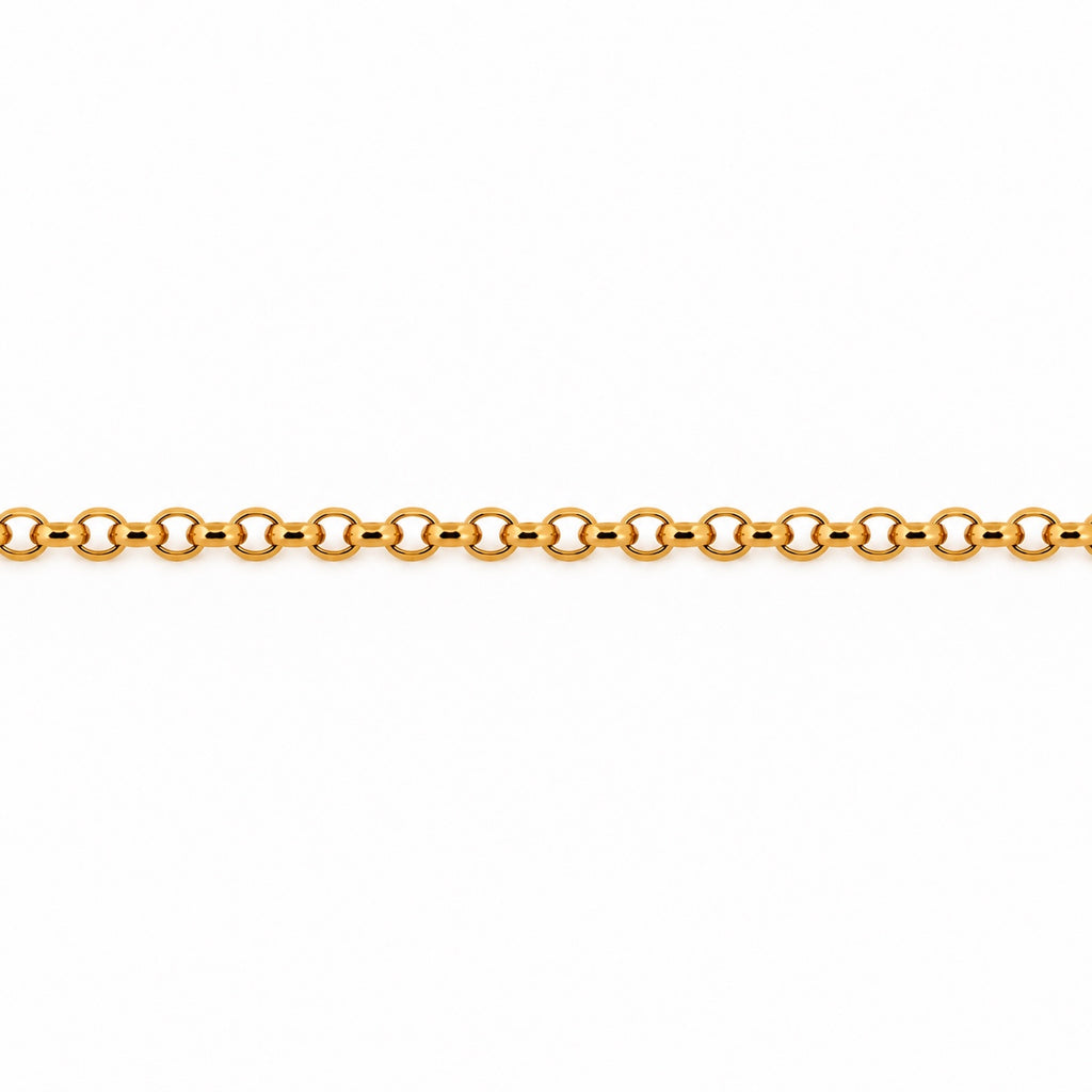 21k yellow gold rolo bracelet