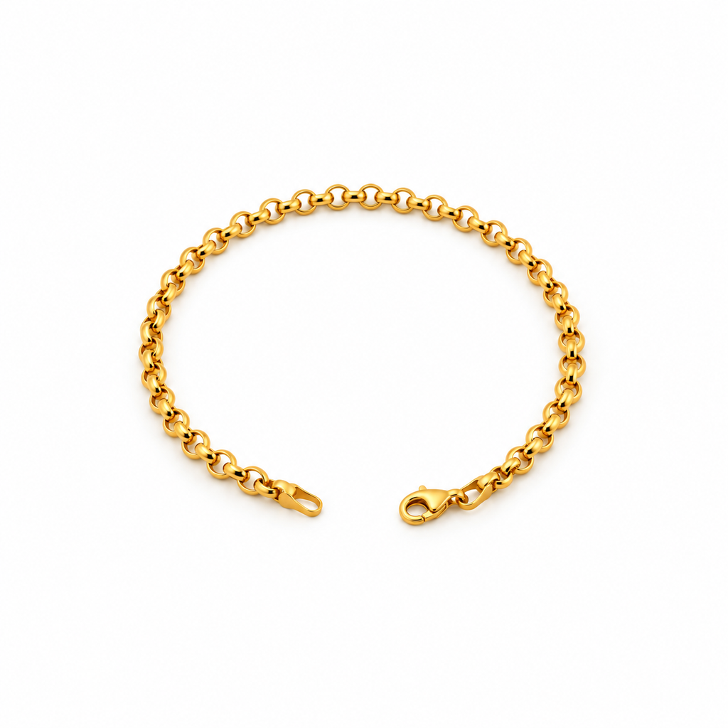 21k yellow gold rolo bracelet