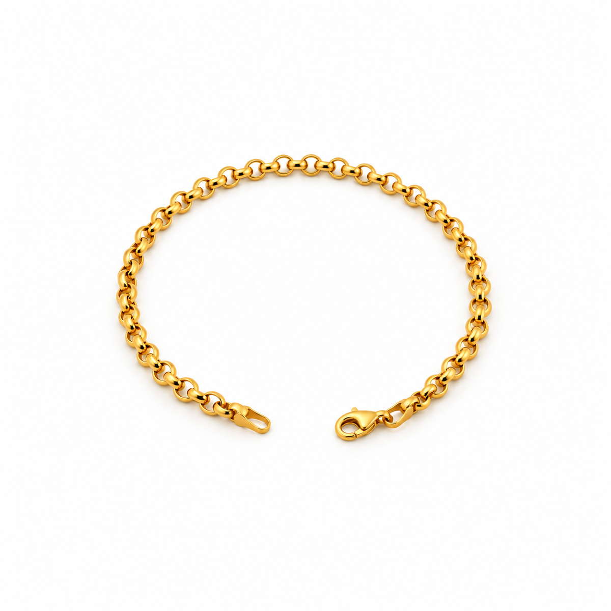 21k yellow gold rolo bracelet