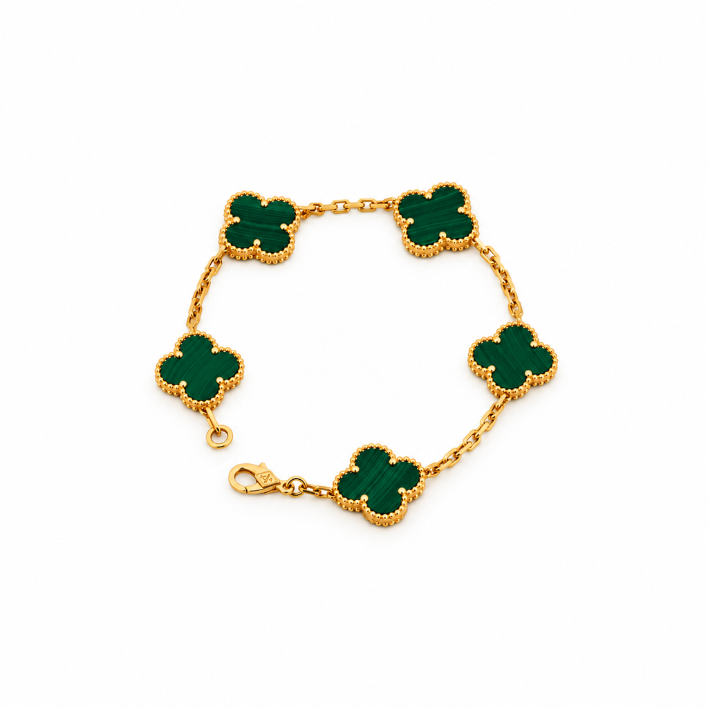The Verdelle Bracelet 18k yellow gold genuine malachite
