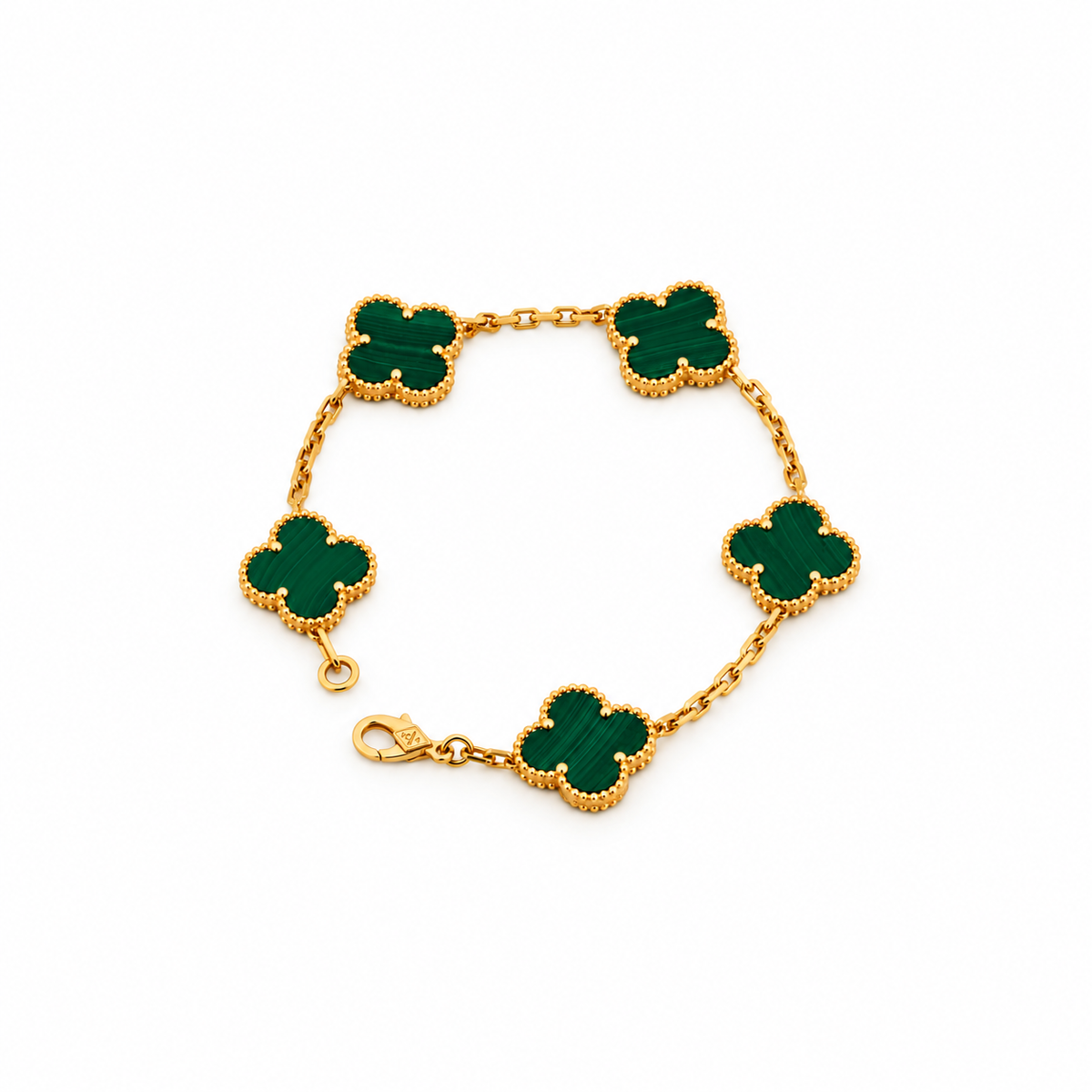 The Verdelle Bracelet 18k yellow gold genuine malachite