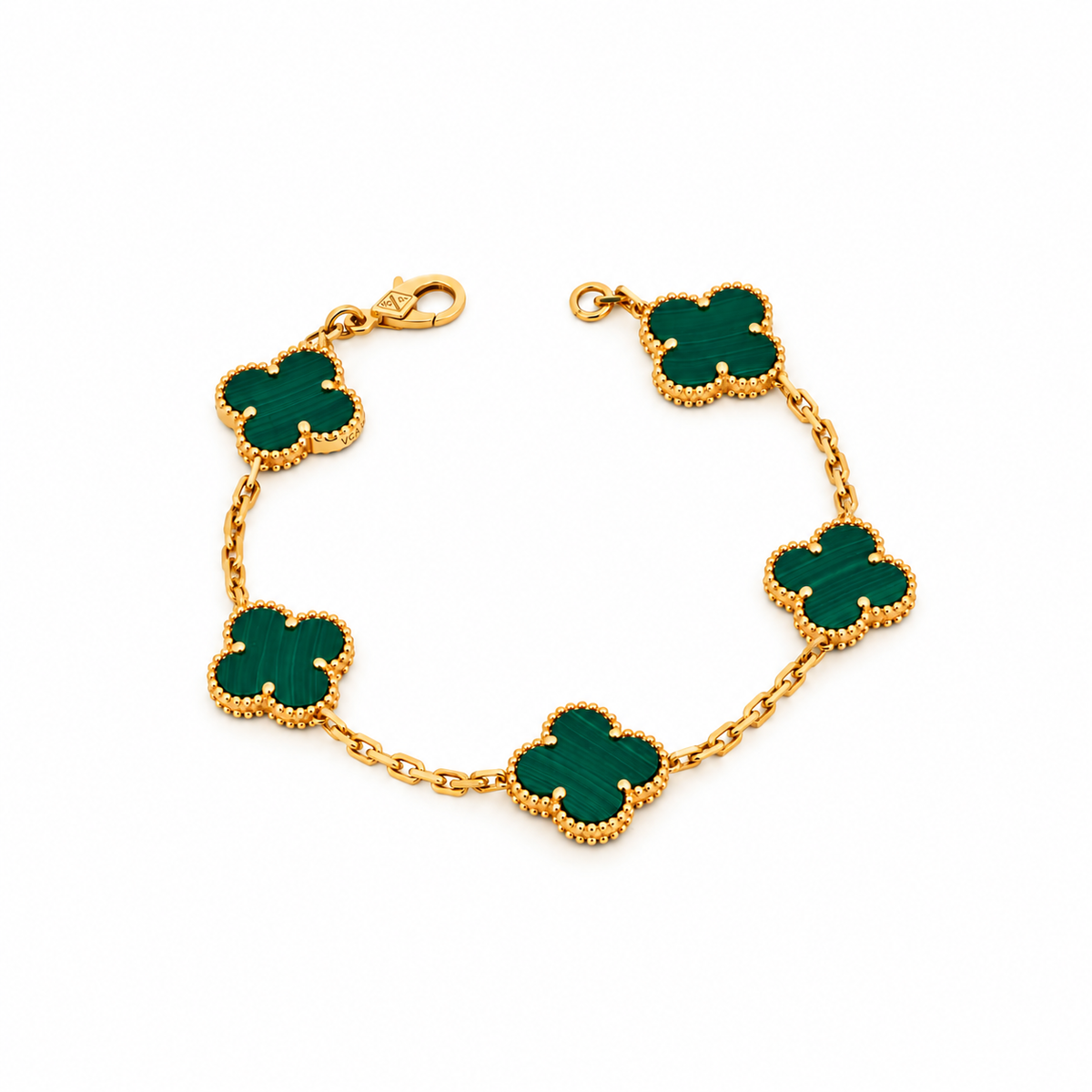 The Verdelle Bracelet 18k yellow gold genuine malachite