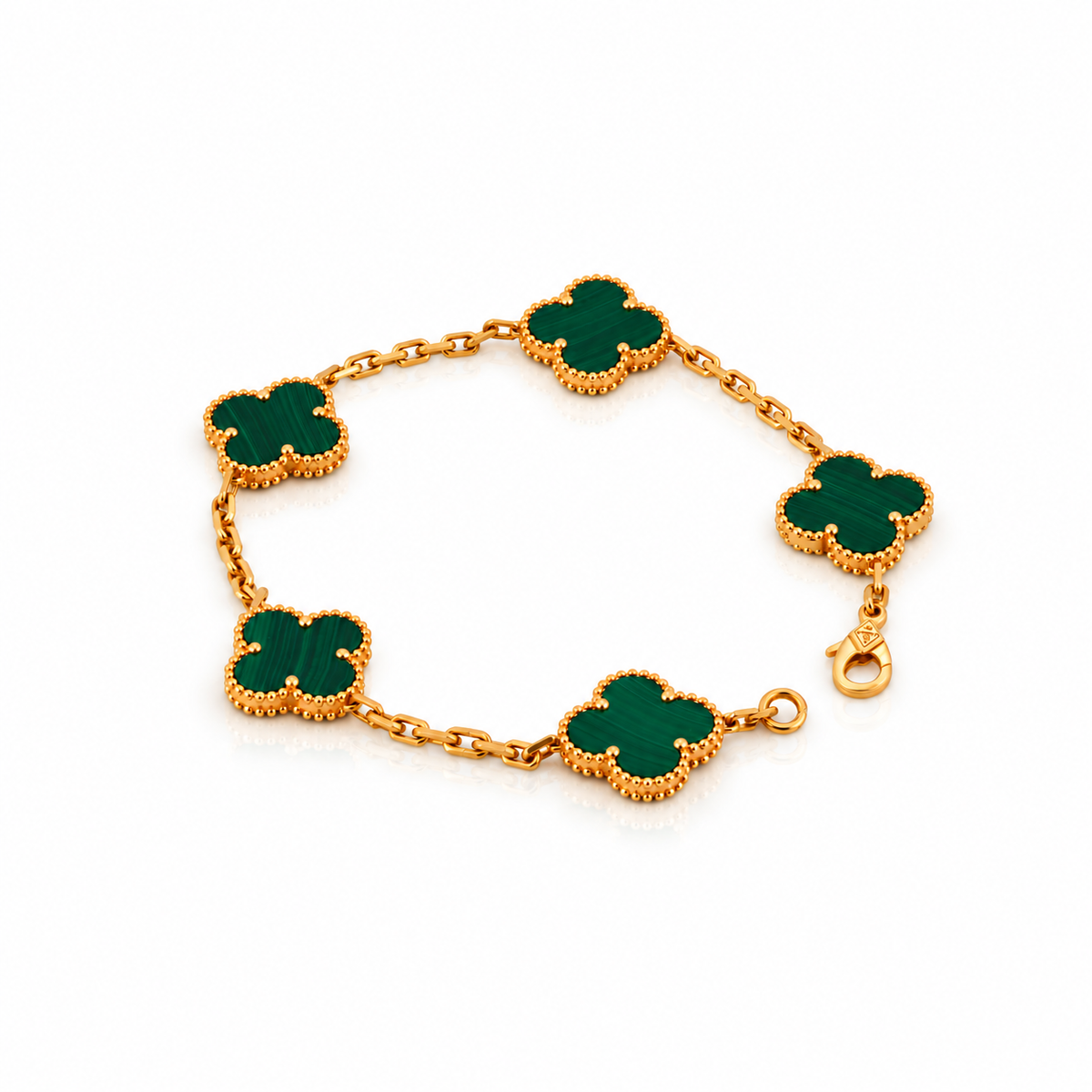 The Verdelle Bracelet 18k yellow gold genuine malachite