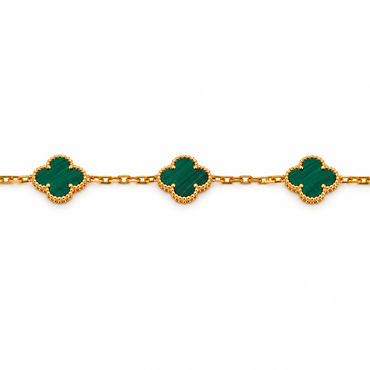The Verdelle Bracelet 18k yellow gold genuine malachite